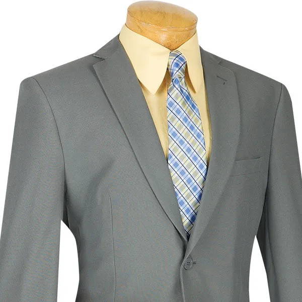 (42R) Gray Slim Fit Men's 2 Piece Business Suit 2 Button