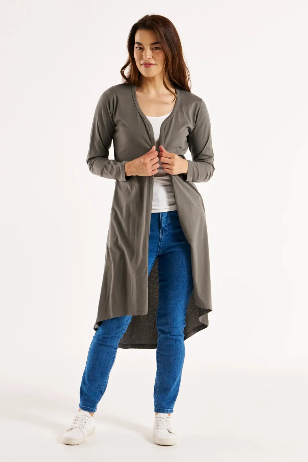 Betty Basics Byron Cardigan - Ash Green