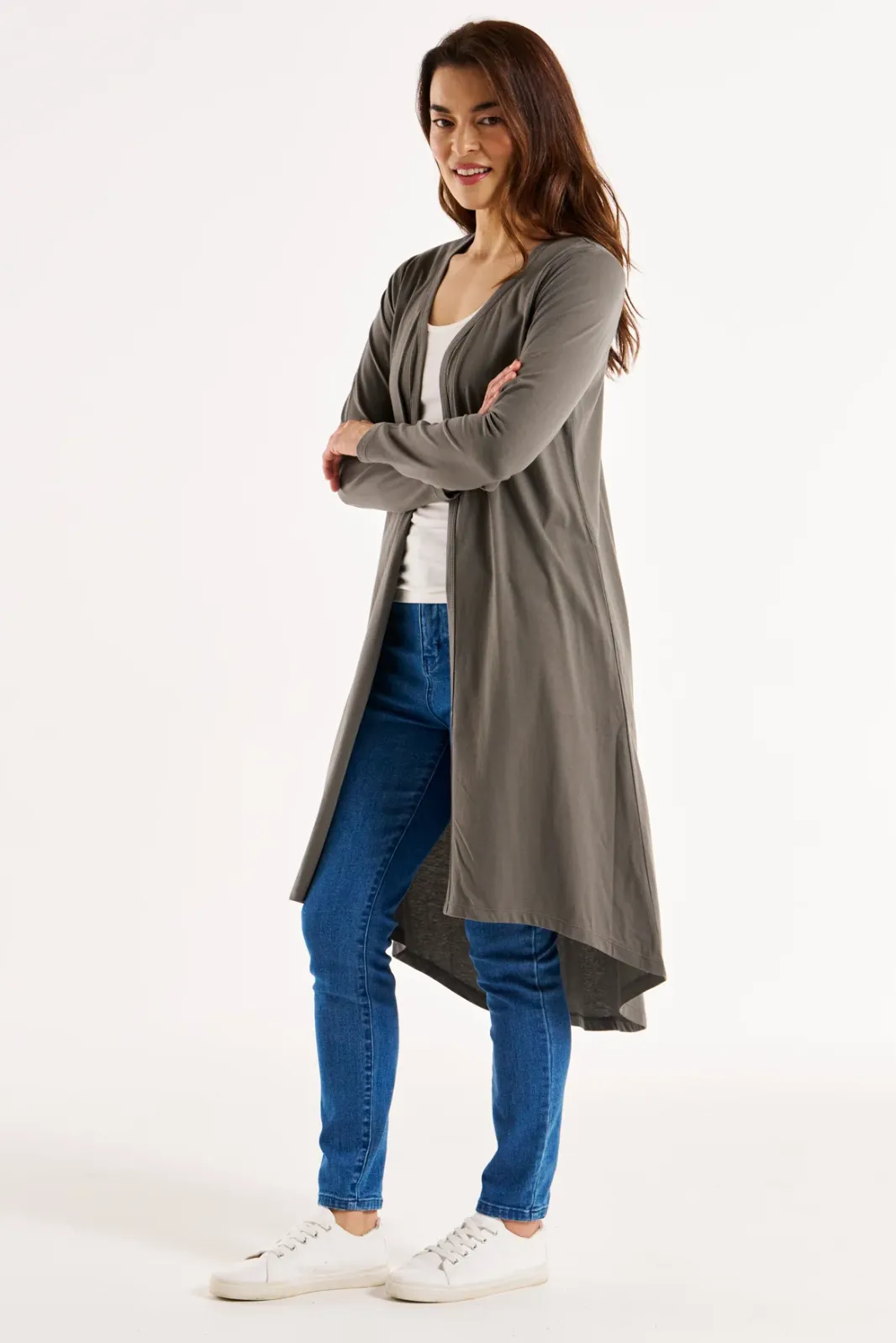 Betty Basics Byron Cardigan - Ash Green