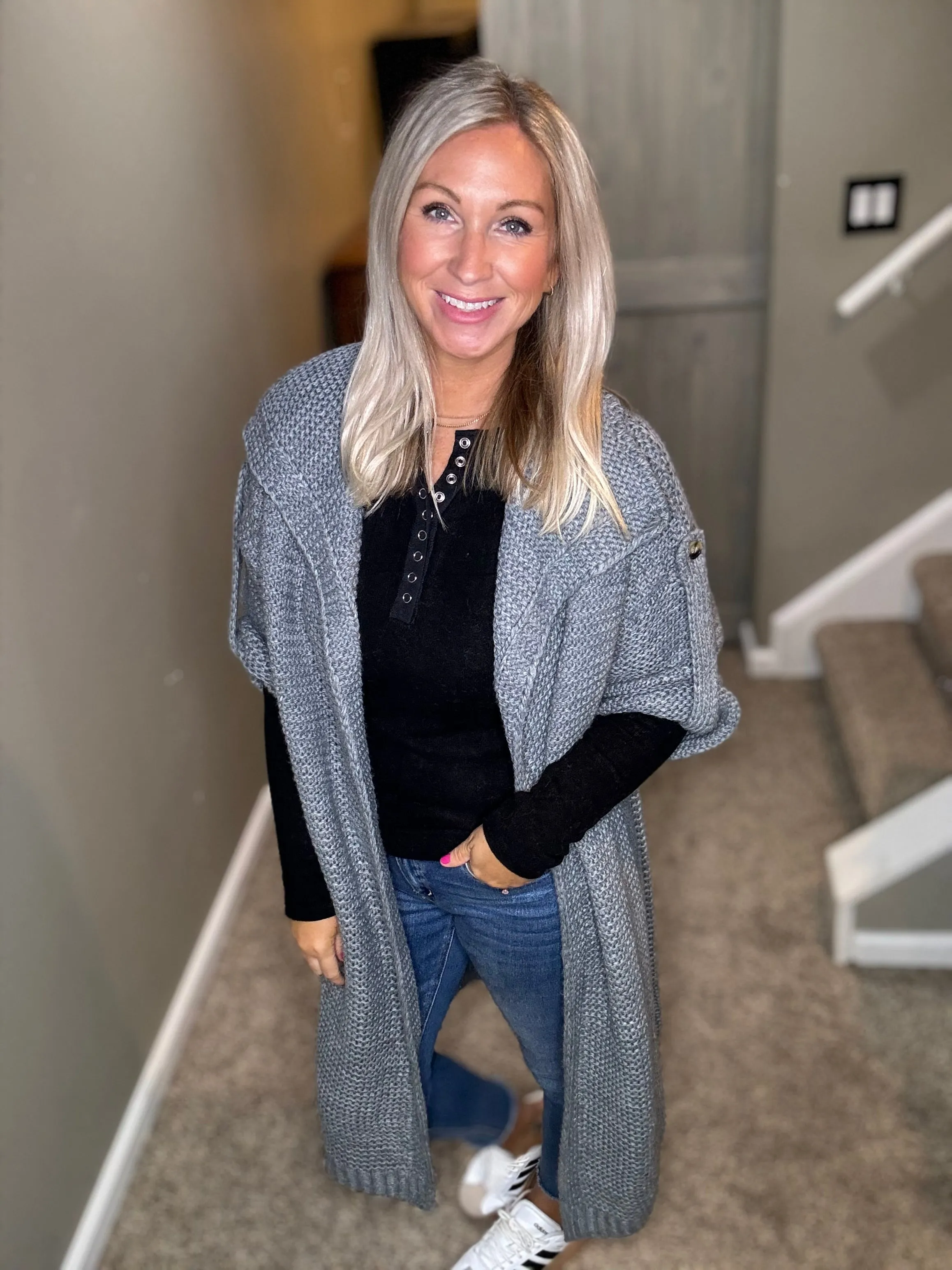 Charcoal Sweater Cardigan