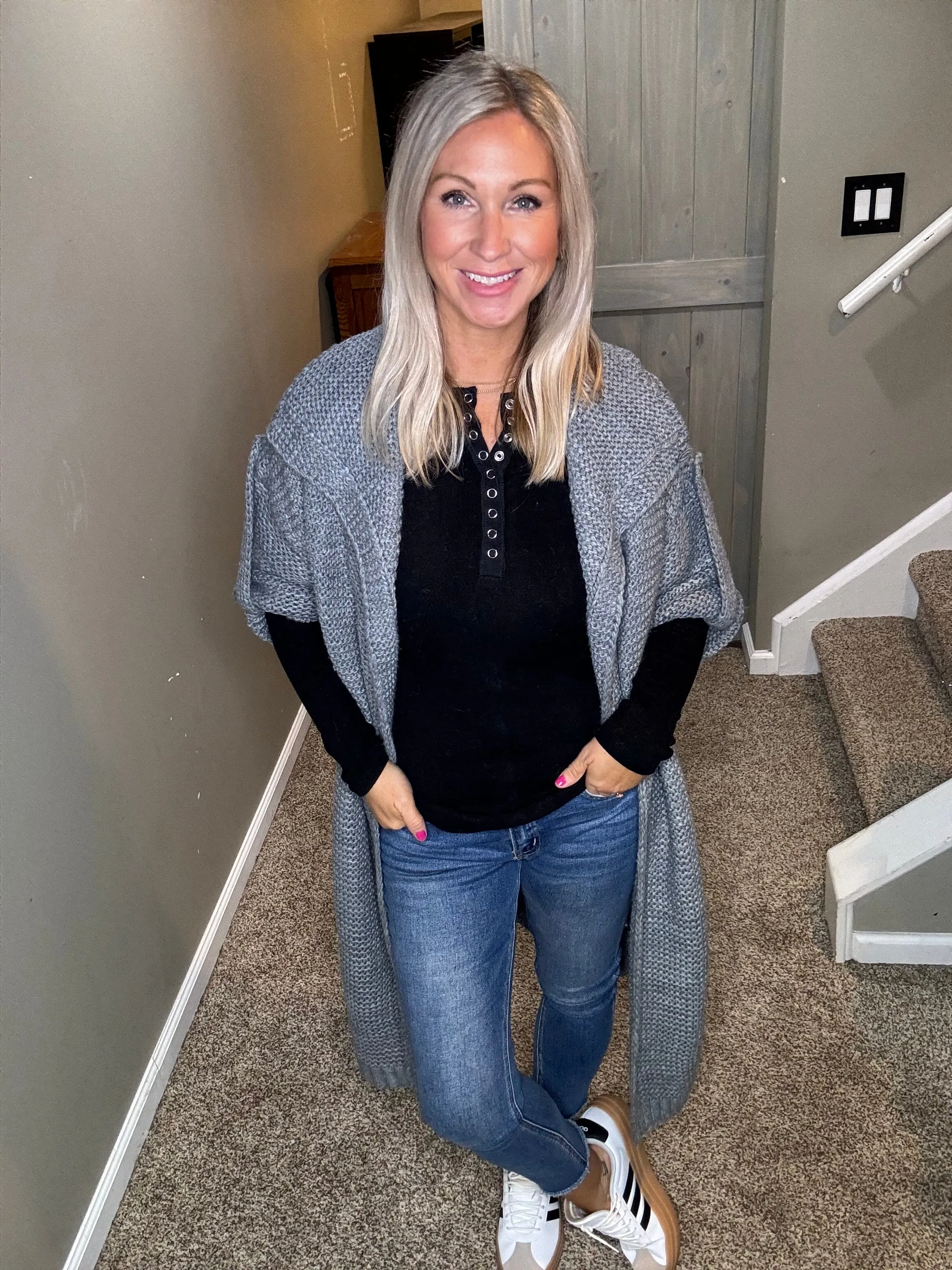 Charcoal Sweater Cardigan