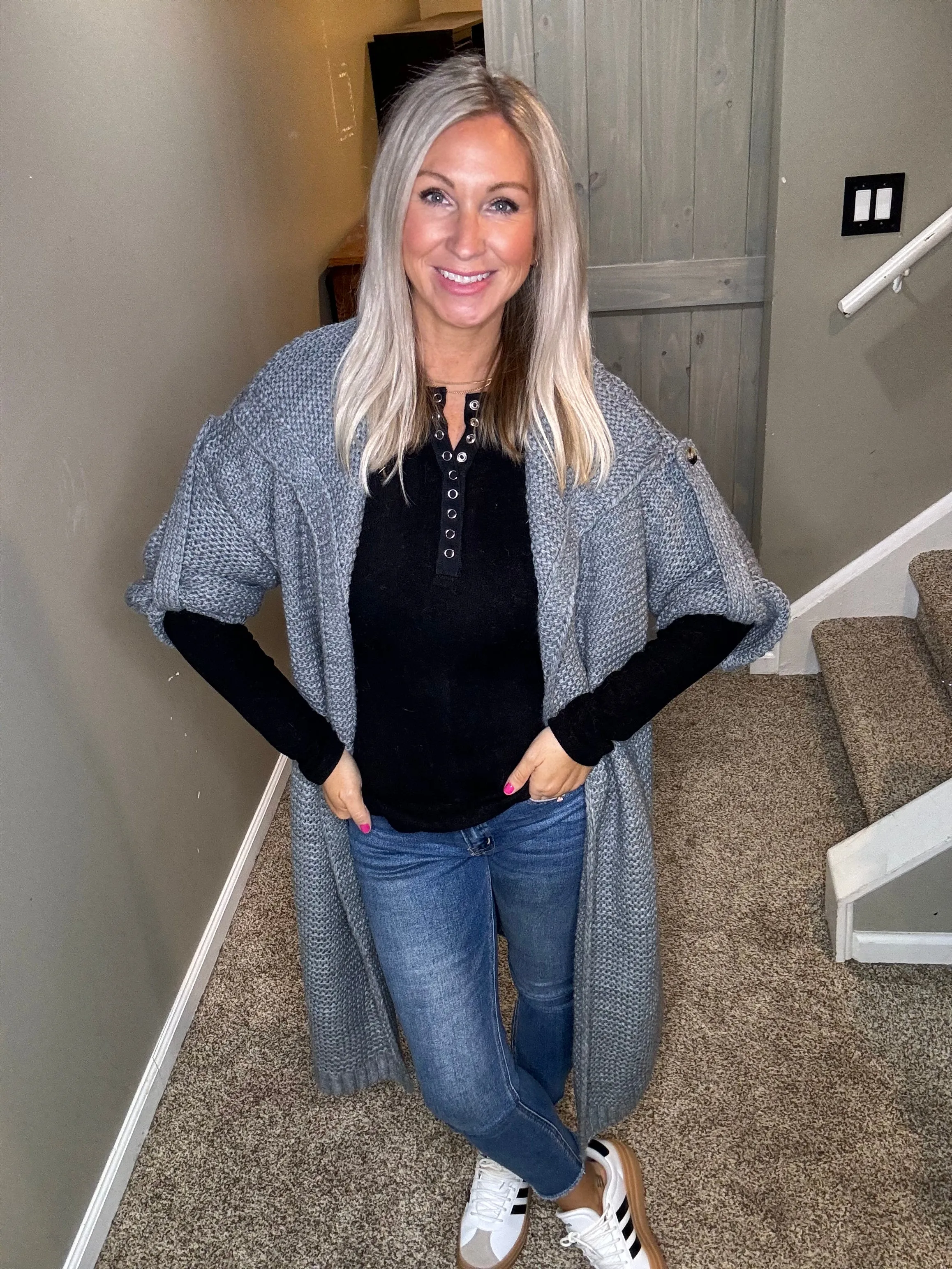Charcoal Sweater Cardigan