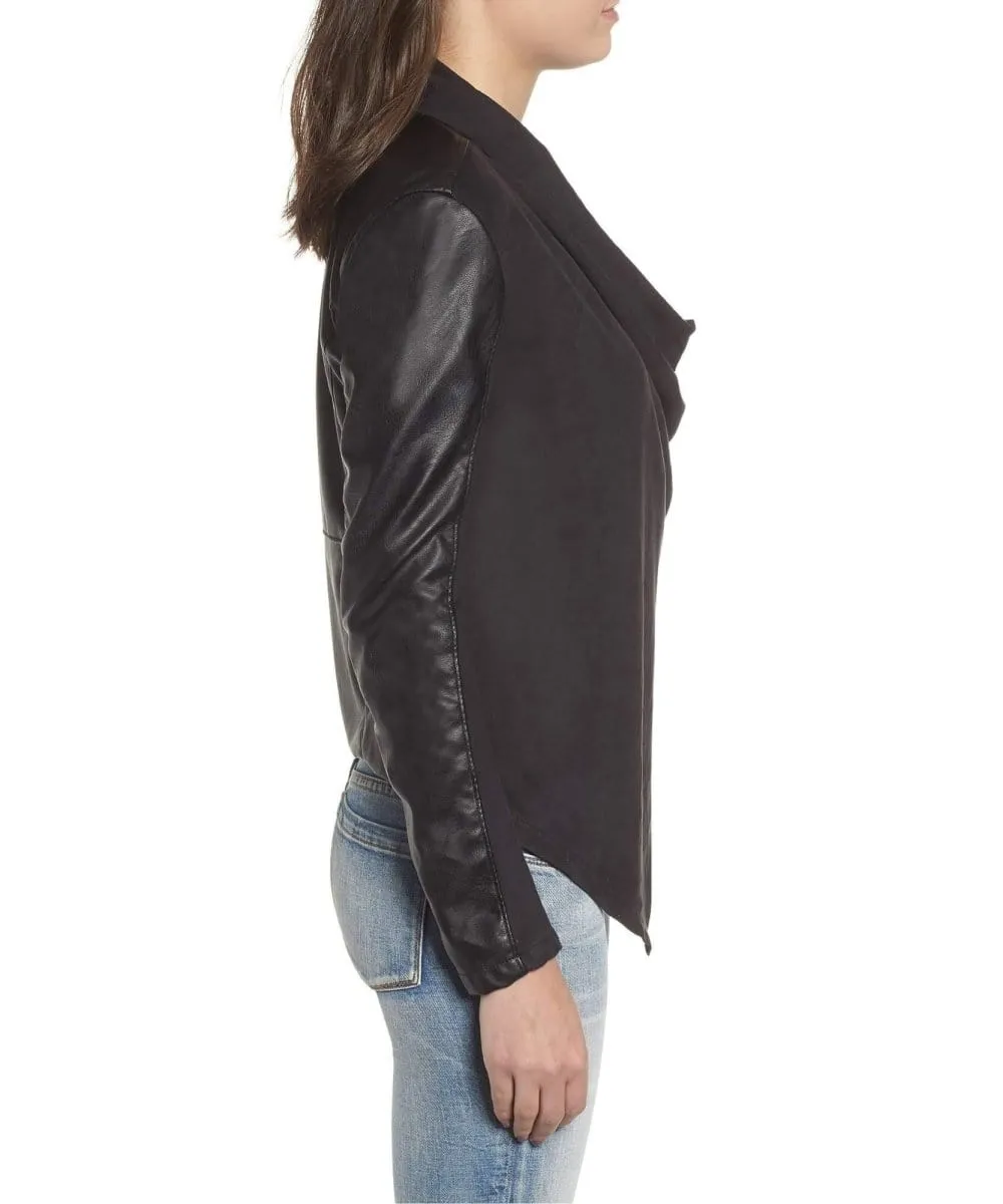 Drape Front Jacket, Black