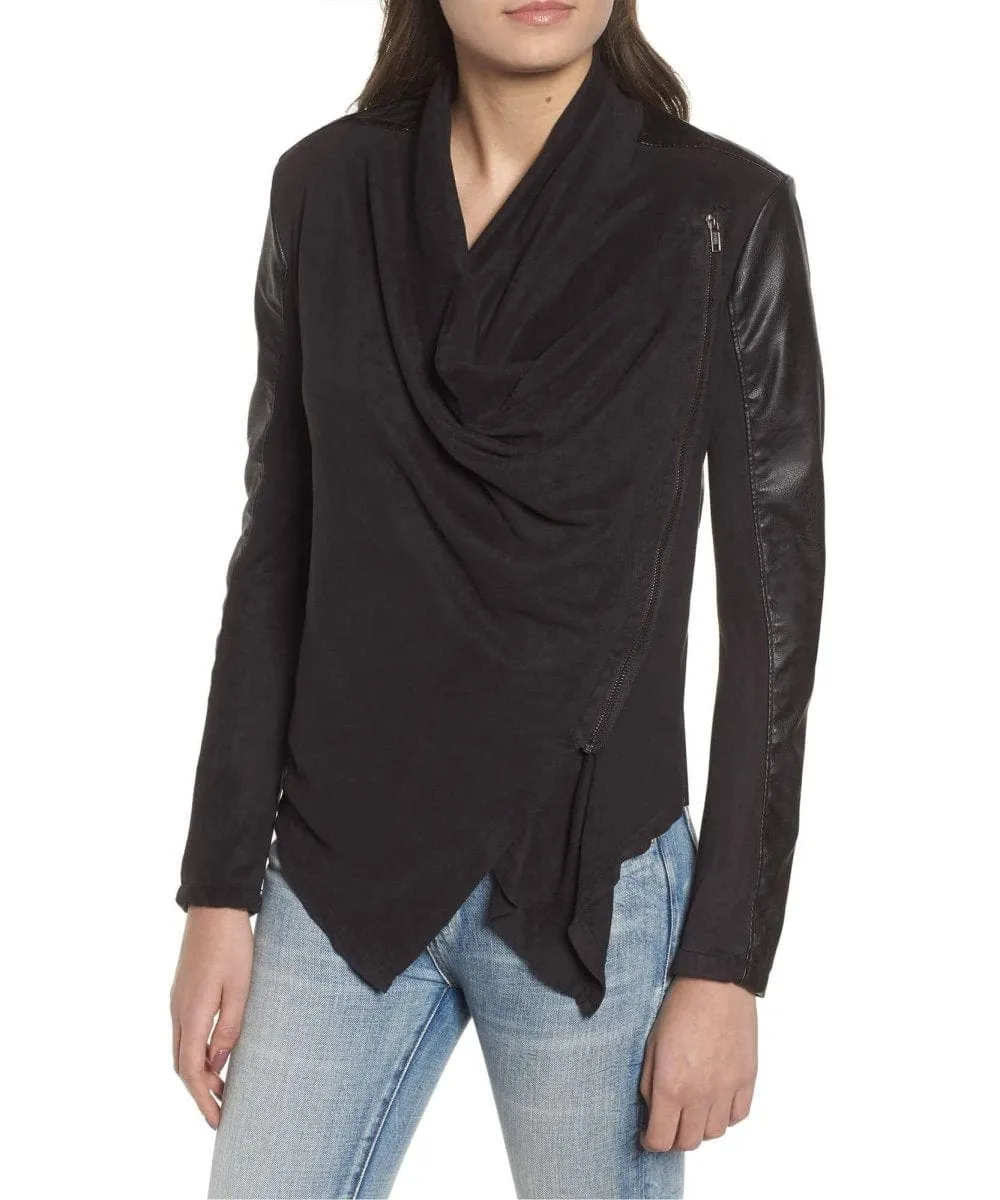 Drape Front Jacket, Black