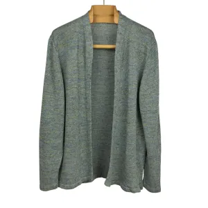 Easy cardigan in Oyster blue-green linen