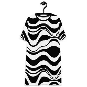 ENERGY WAVES black - T-shirt dress