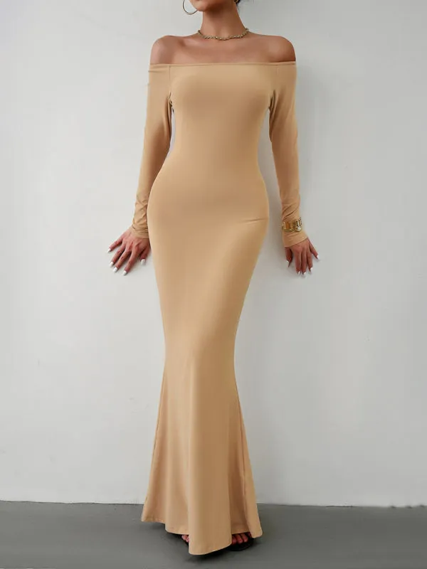 Fashion women's new sexy and elegant slim one-shoulder dress