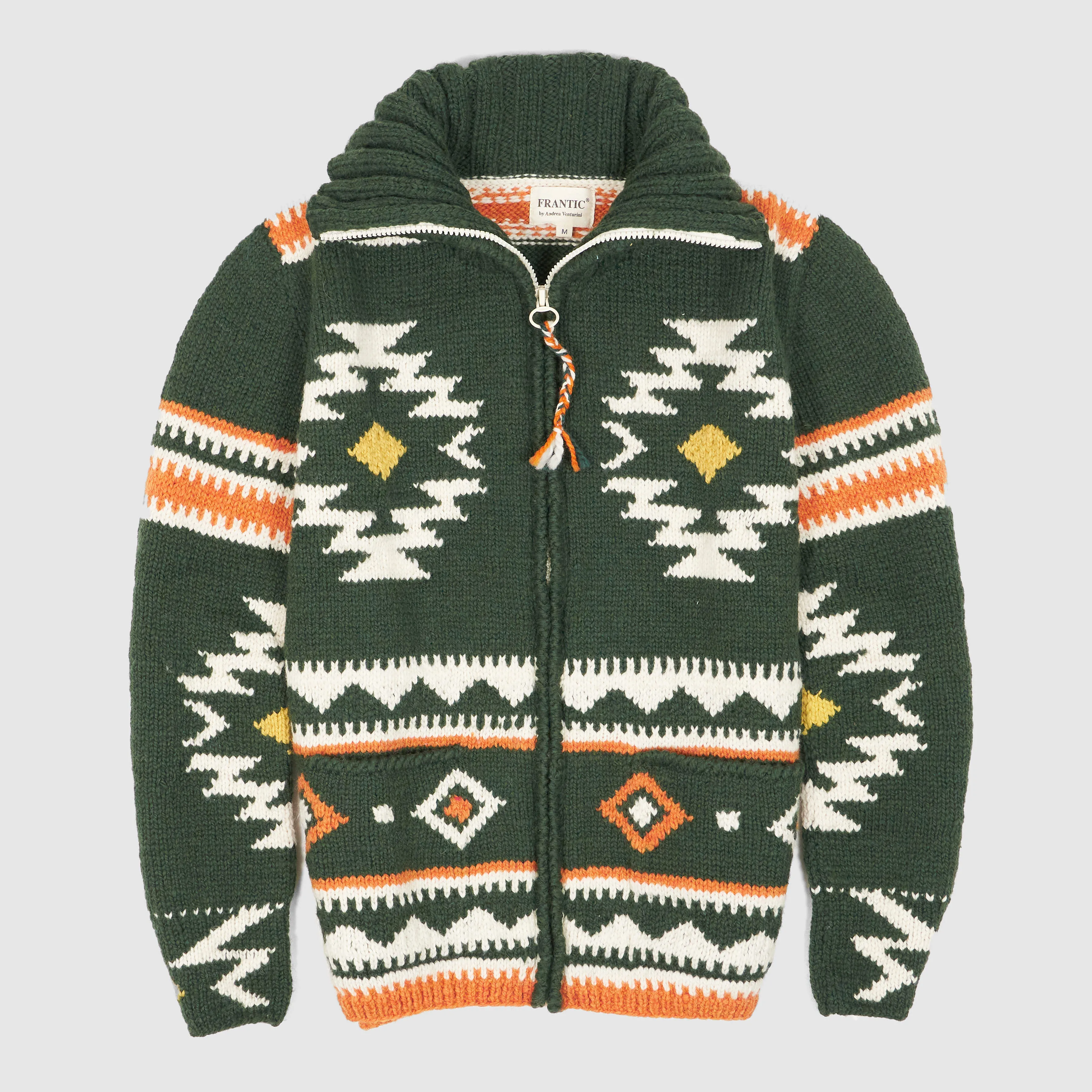 Frantic Hand Knitted Full Zip Cardigan