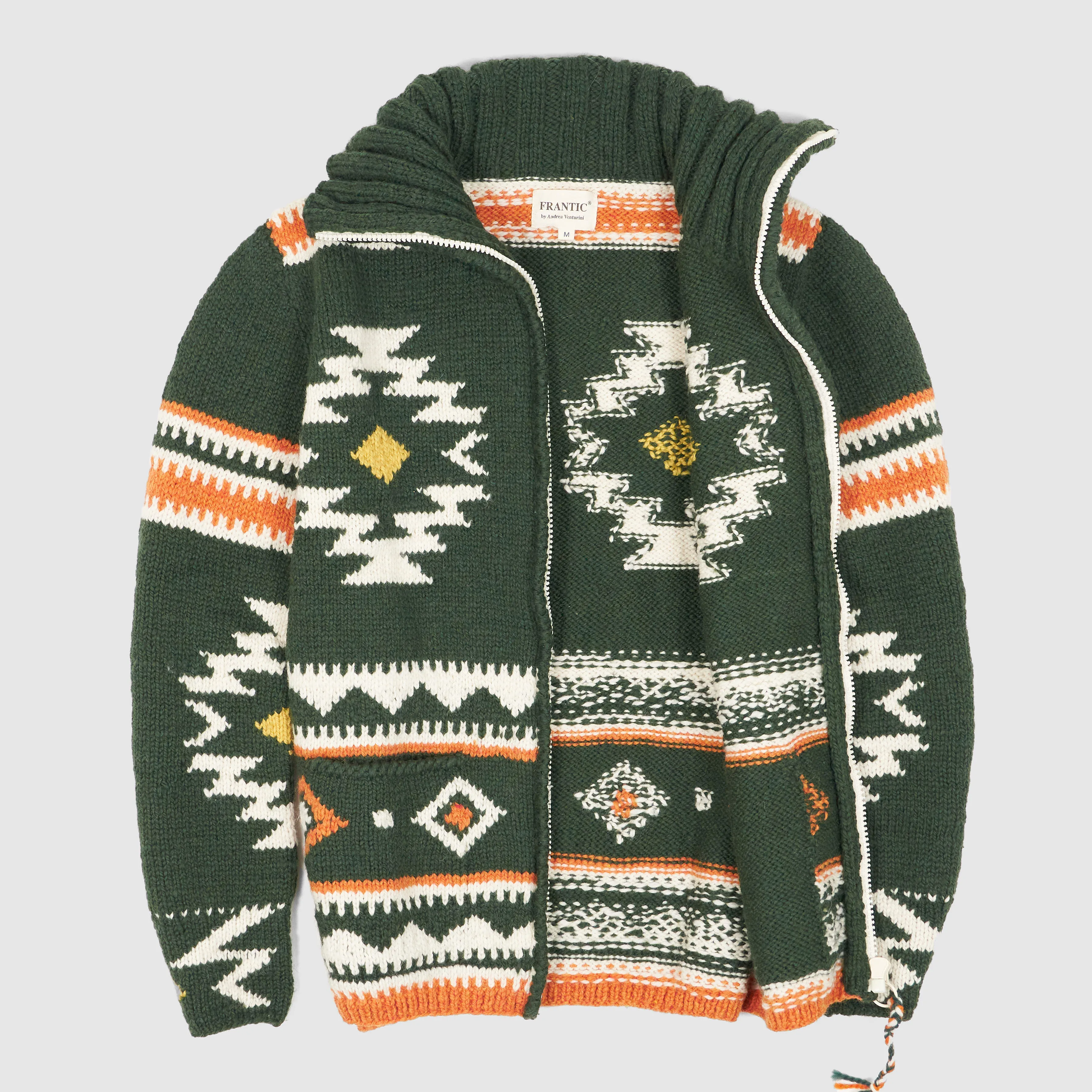 Frantic Hand Knitted Full Zip Cardigan