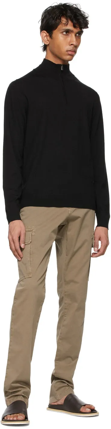 Isaia Brown Slim Cargo Pants