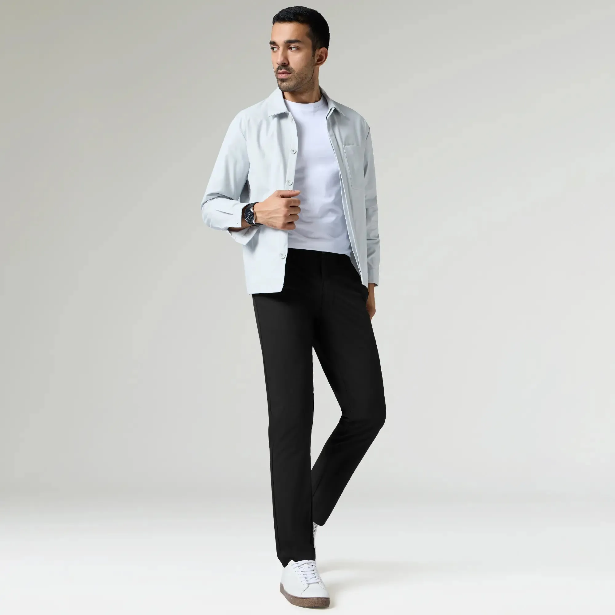 KINETIC: Soft Stretch Pants - Slim Fit Pitch Black
