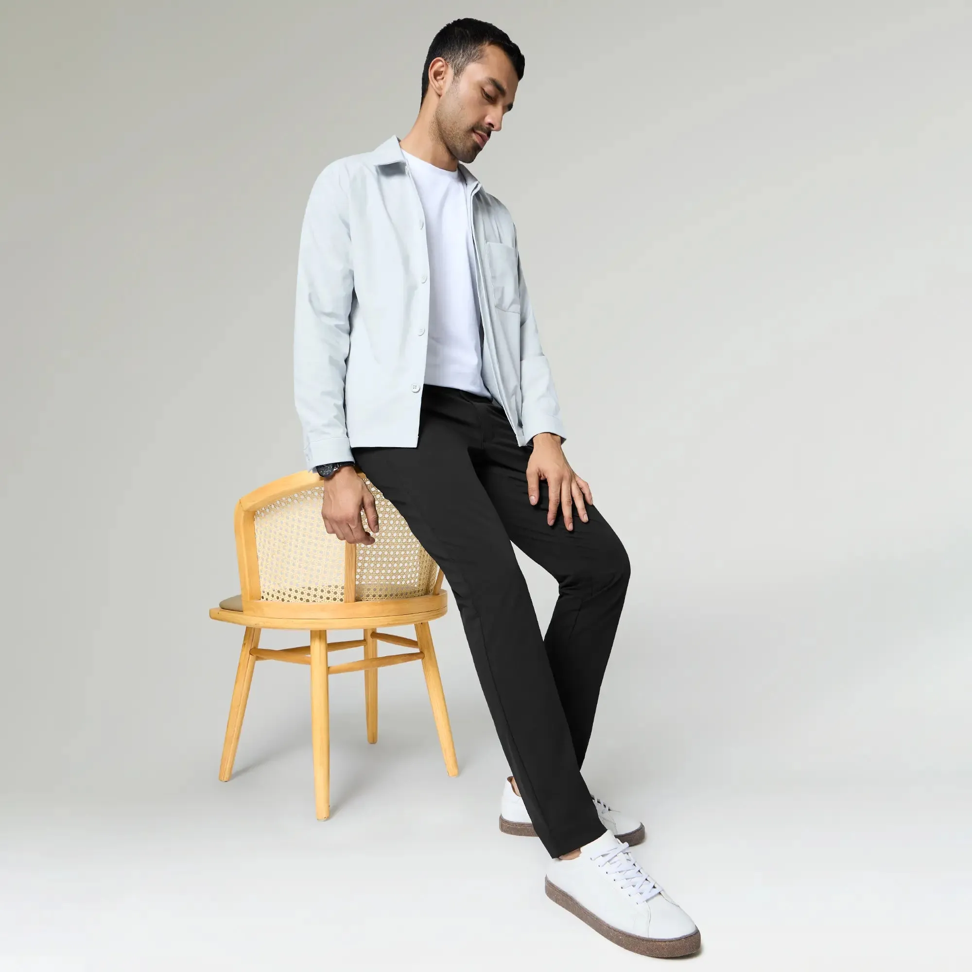 KINETIC: Soft Stretch Pants - Slim Fit Pitch Black