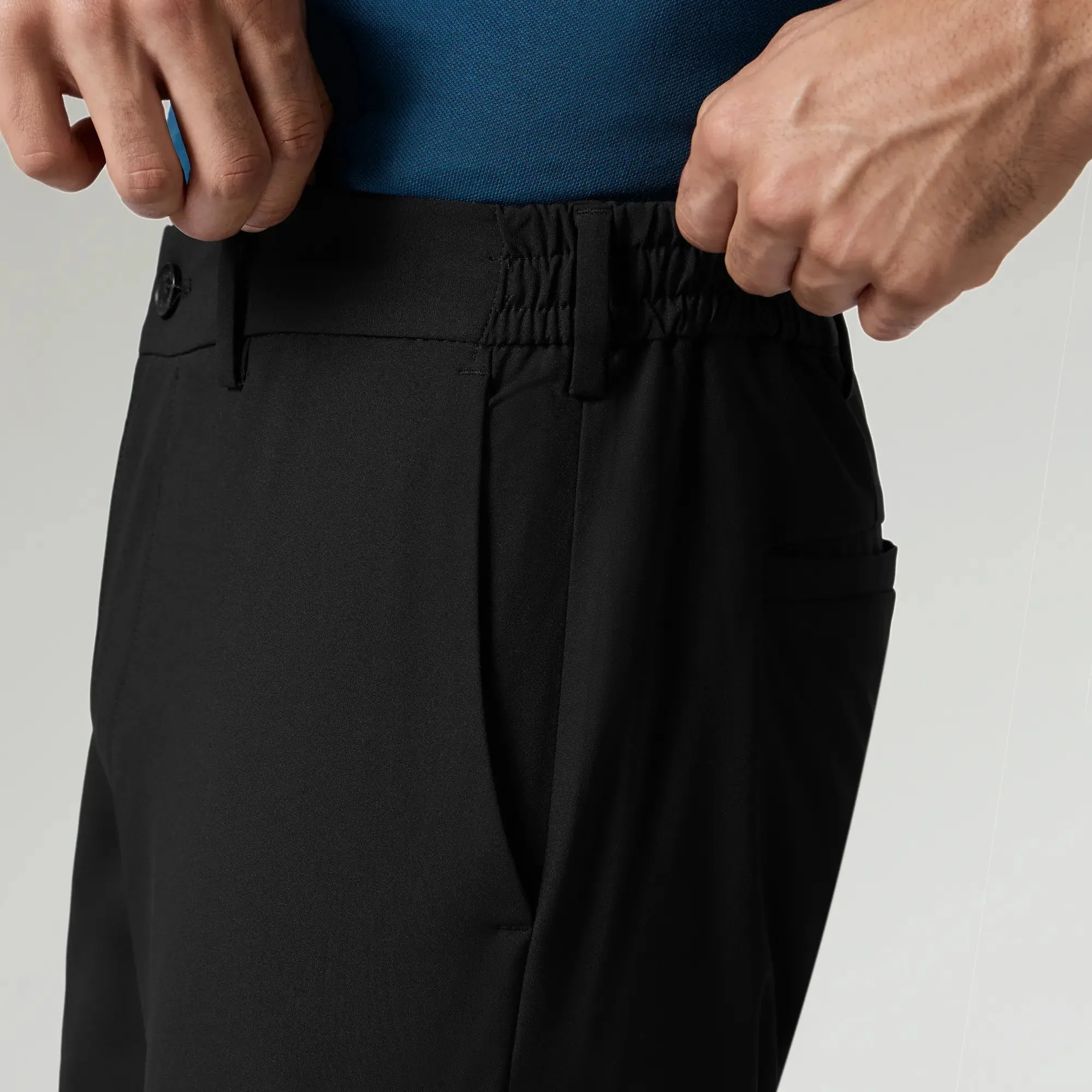 KINETIC: Soft Stretch Pants - Slim Fit Pitch Black