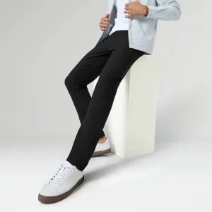 KINETIC: Soft Stretch Pants - Slim Fit Pitch Black