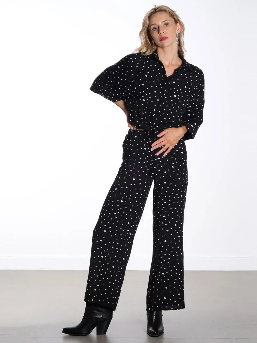 Kris Trousers - Black & White Dots