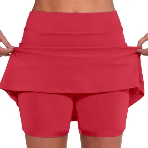 Lightweight High Waist Mid Waist Culottes Short Skirts Skinny Pants Plus Size Skorts for Women High Waist Swim