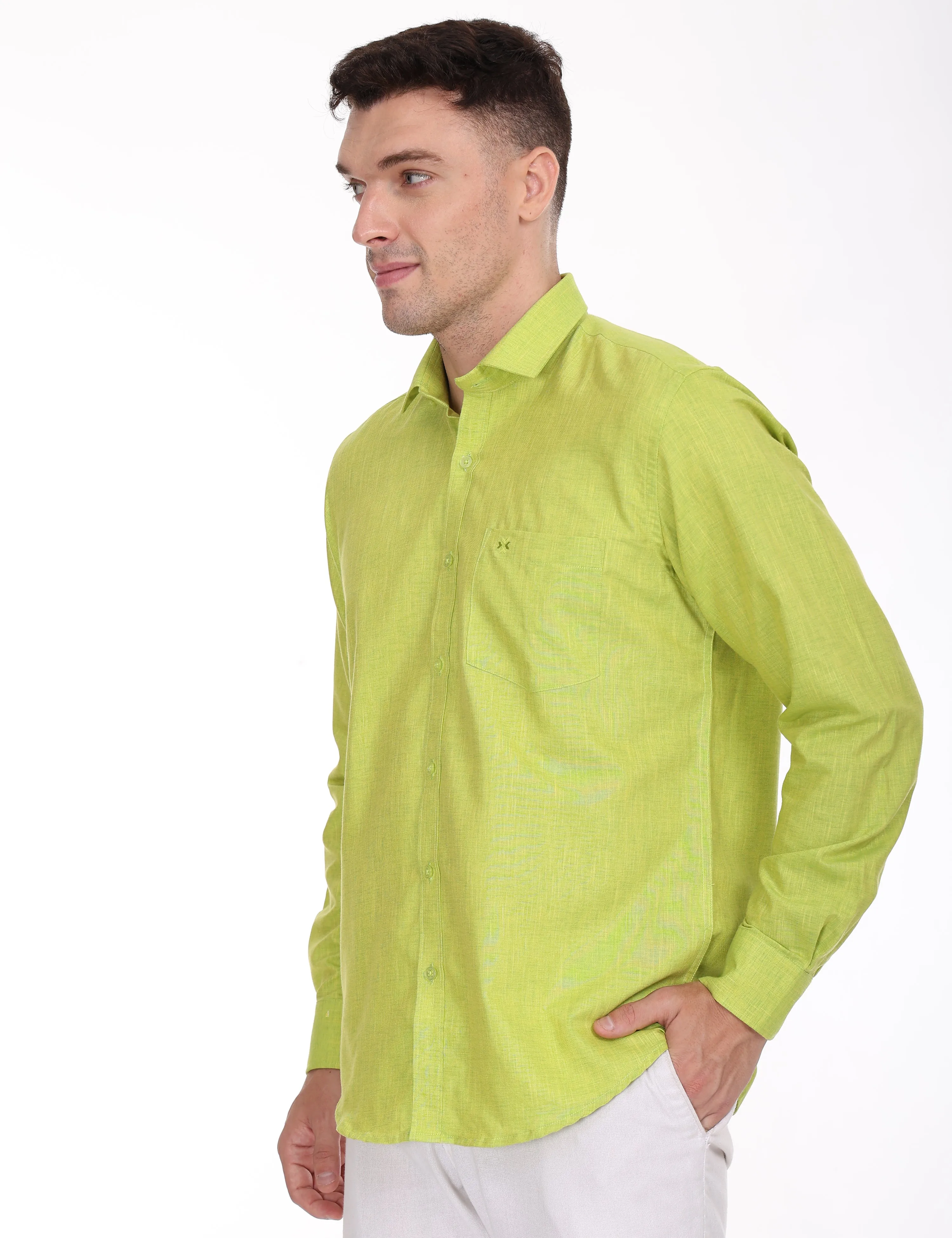 Linseed Cotton Colour Shirt Full Sleeve -17001