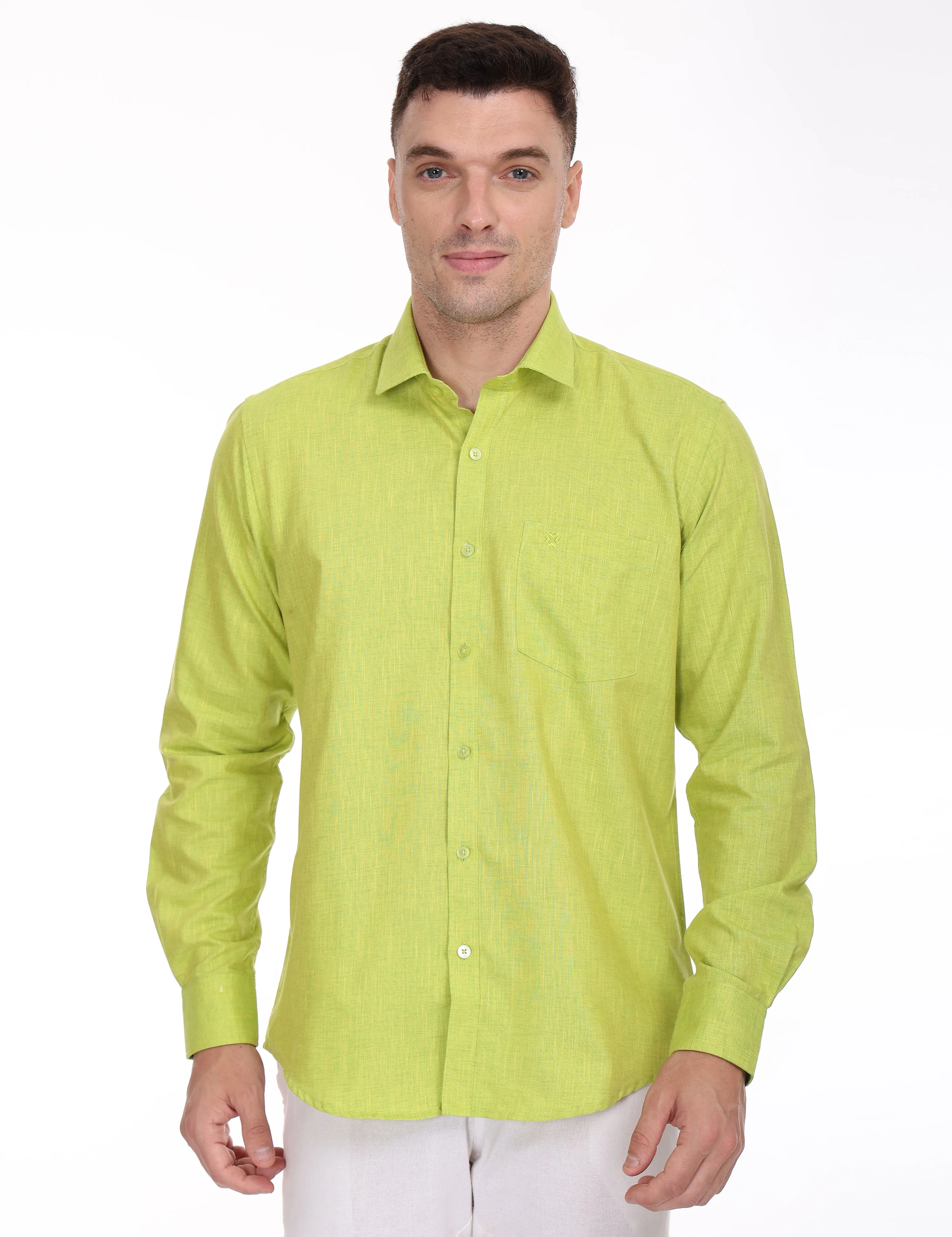 Linseed Cotton Colour Shirt Full Sleeve -17001