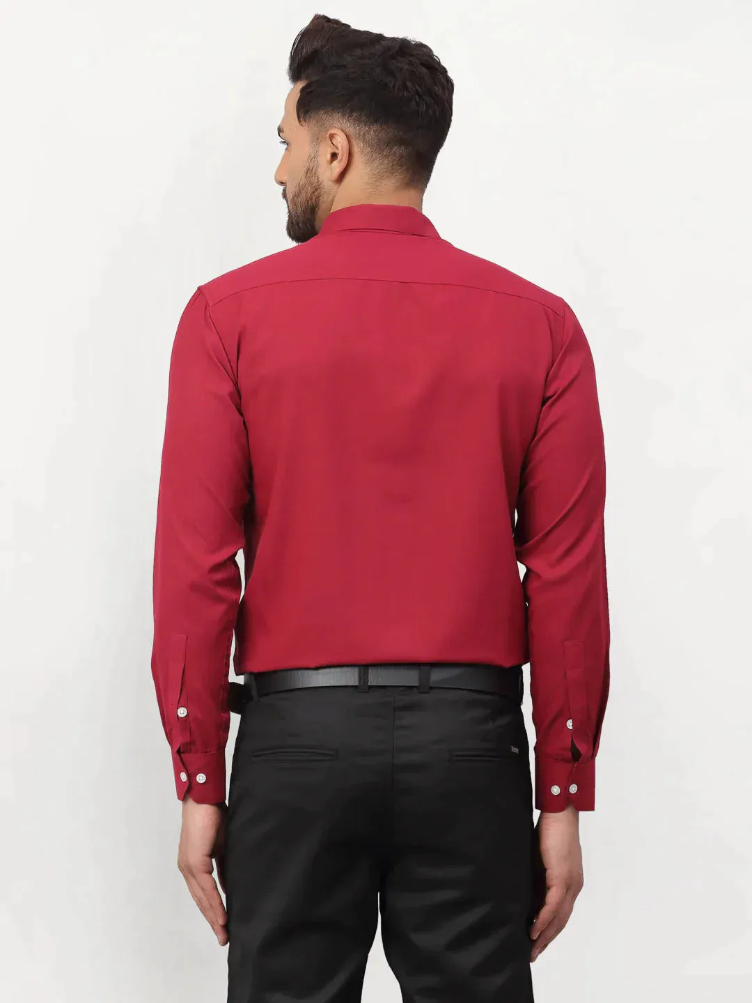 Maroon Men'S Solid Formal Shirts