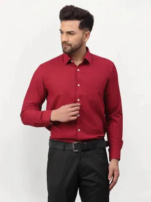 Maroon Men'S Solid Formal Shirts