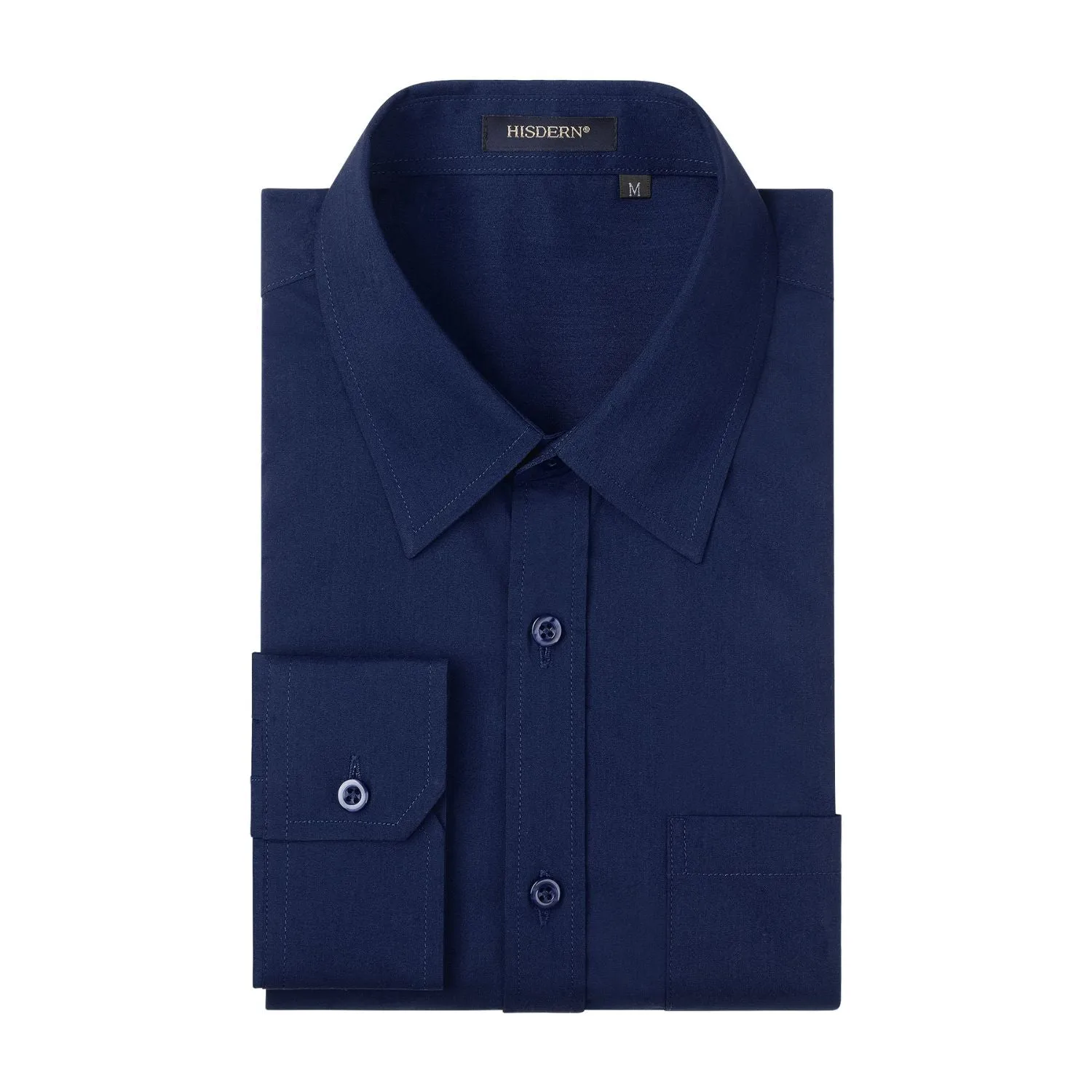 Men's Dress Shirt with Pocket - NAVY BLUE
