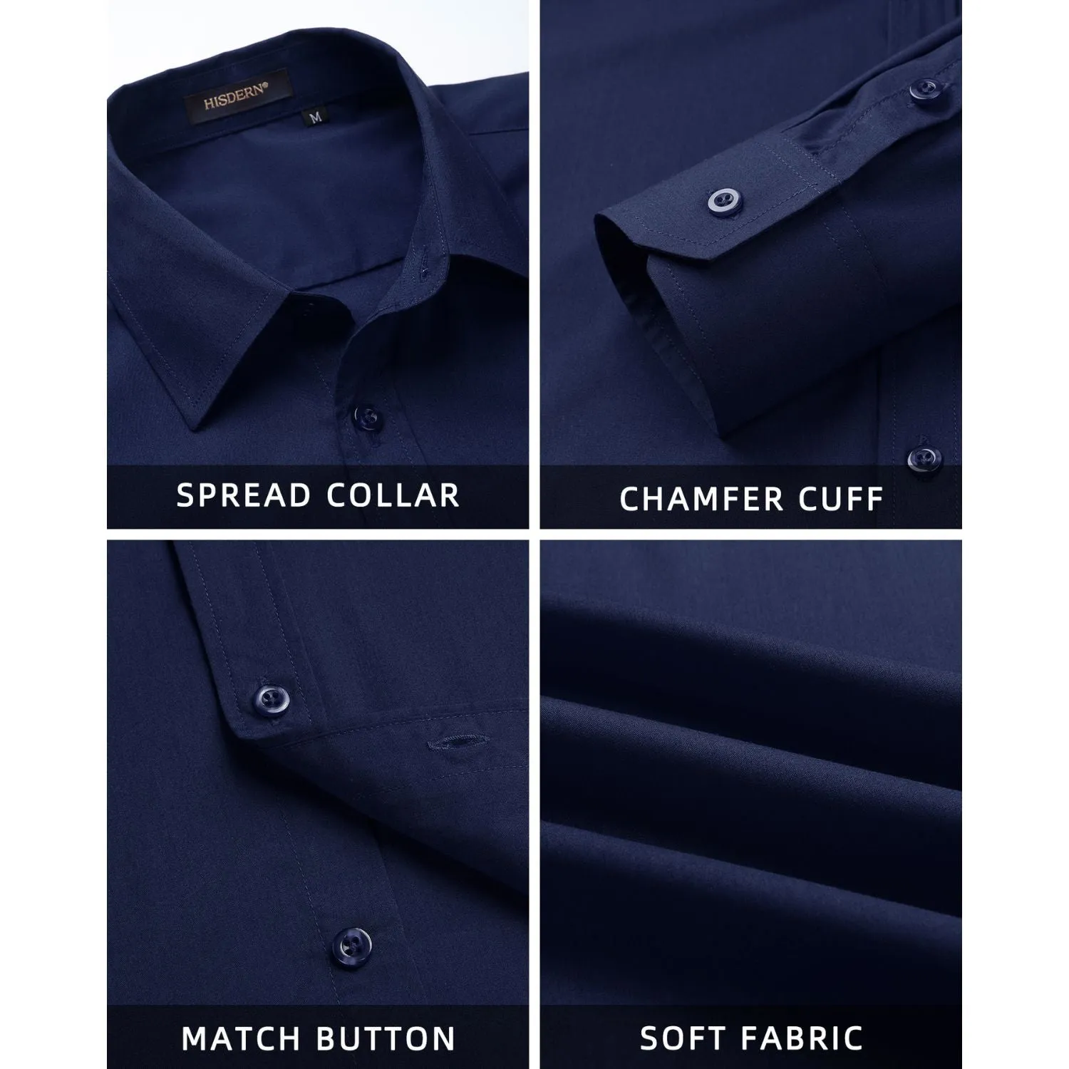 Men's Dress Shirt with Pocket - NAVY BLUE