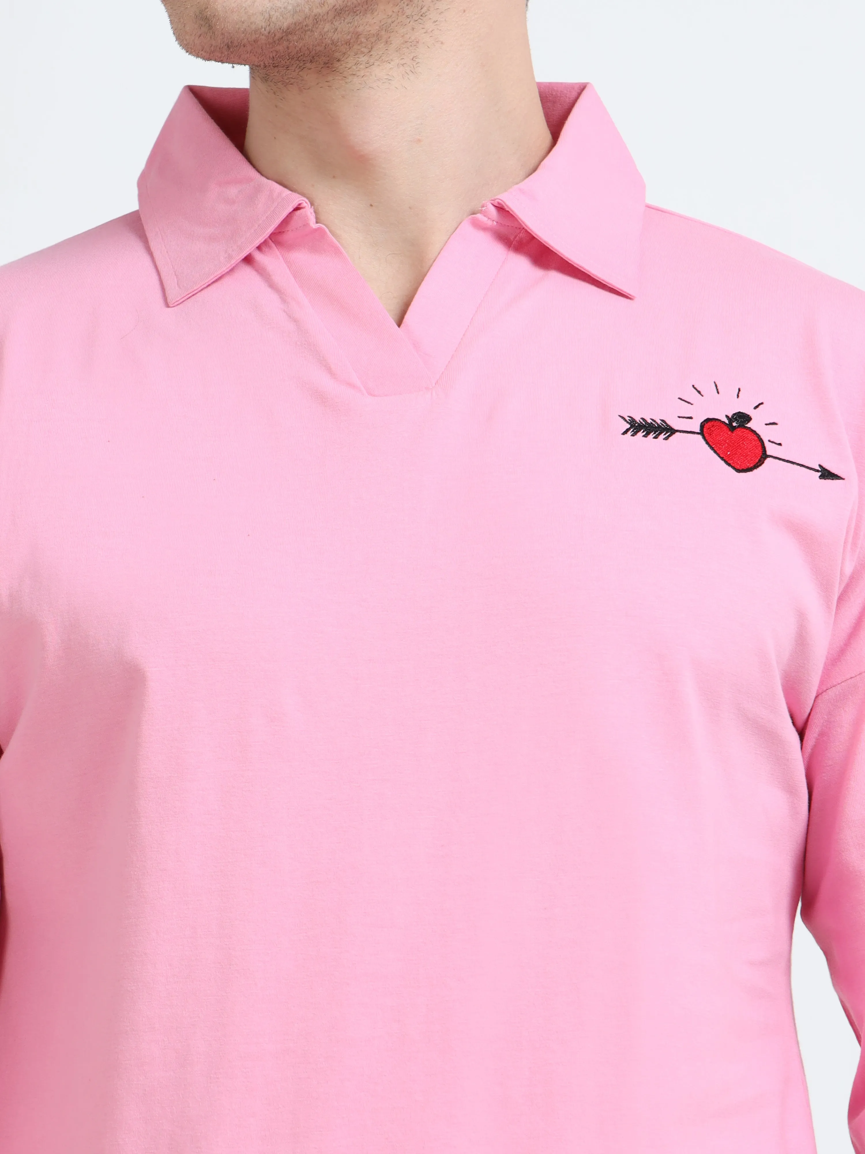 Men's rPET & Recycled Cotton Printed Collared T Shirt