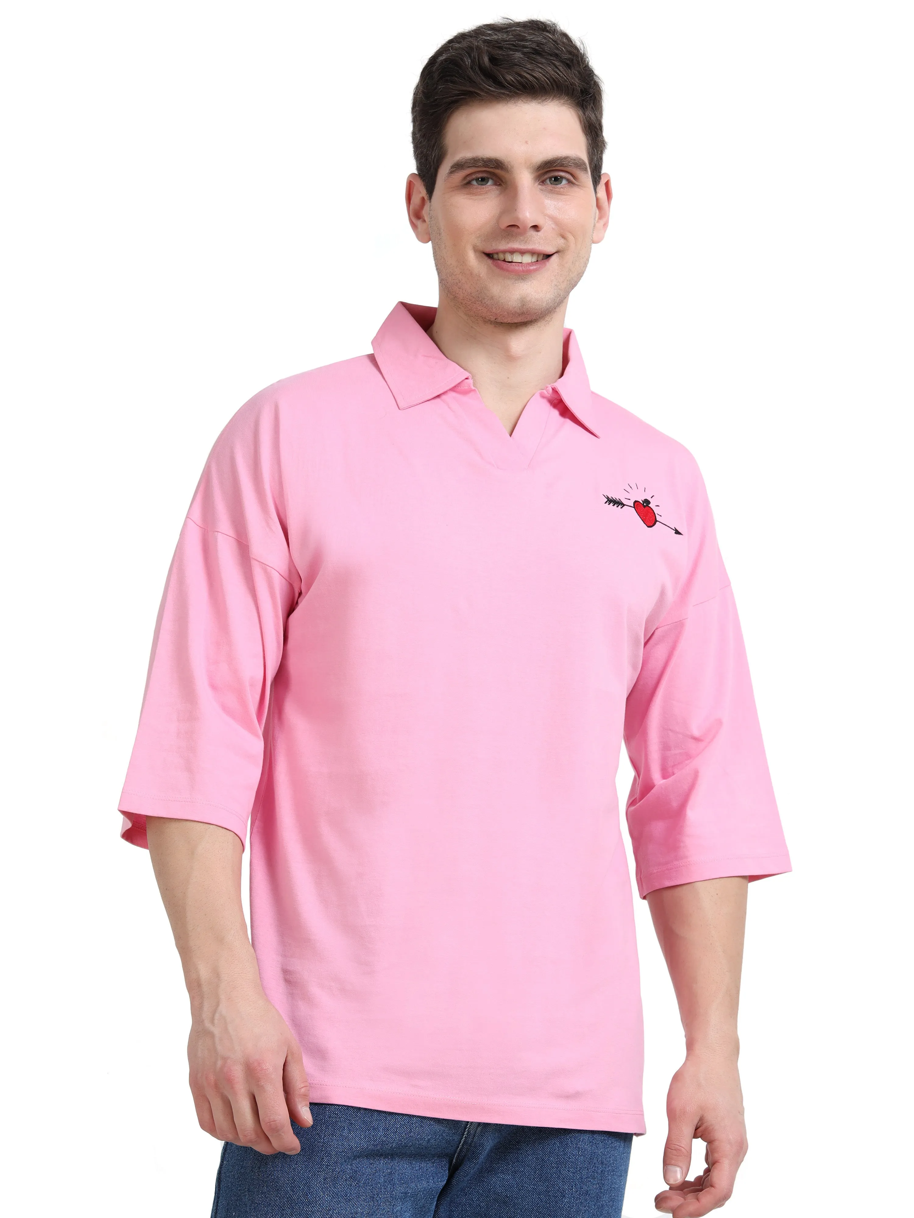 Men's rPET & Recycled Cotton Printed Collared T Shirt