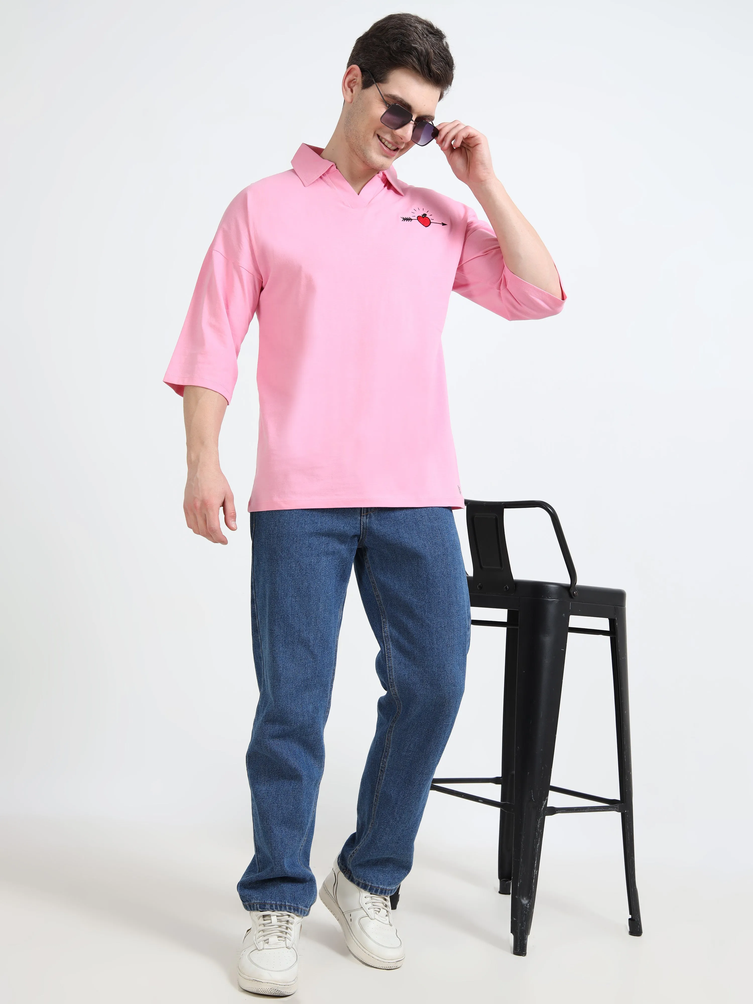 Men's rPET & Recycled Cotton Printed Collared T Shirt