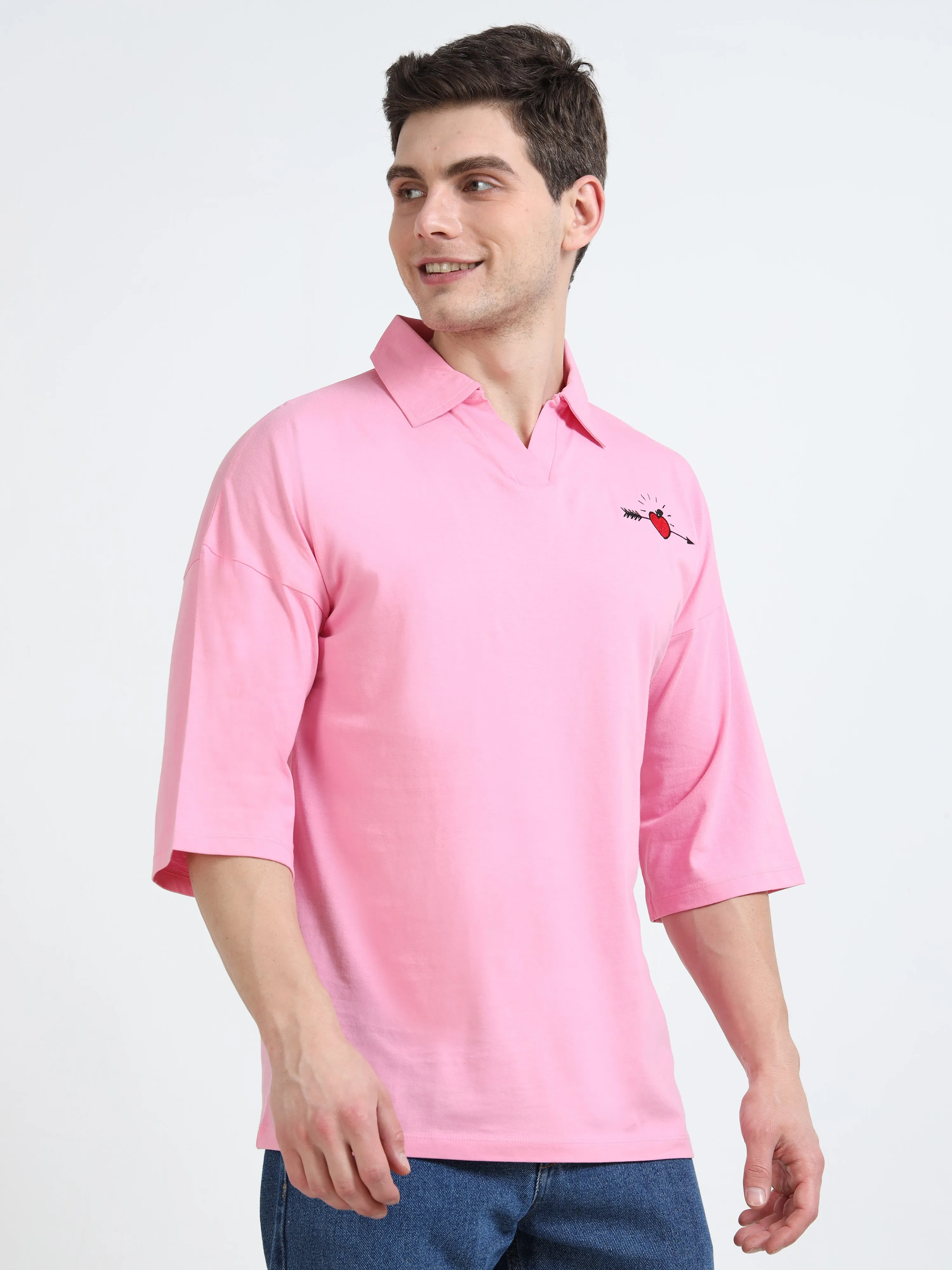 Men's rPET & Recycled Cotton Printed Collared T Shirt