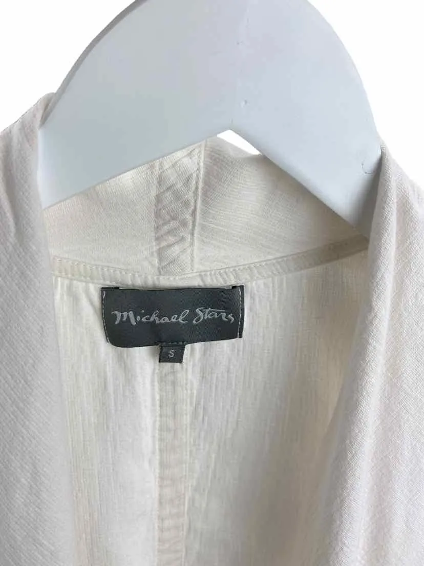 Michael Stars Women's Woven Open Cardigan Off-White Size S