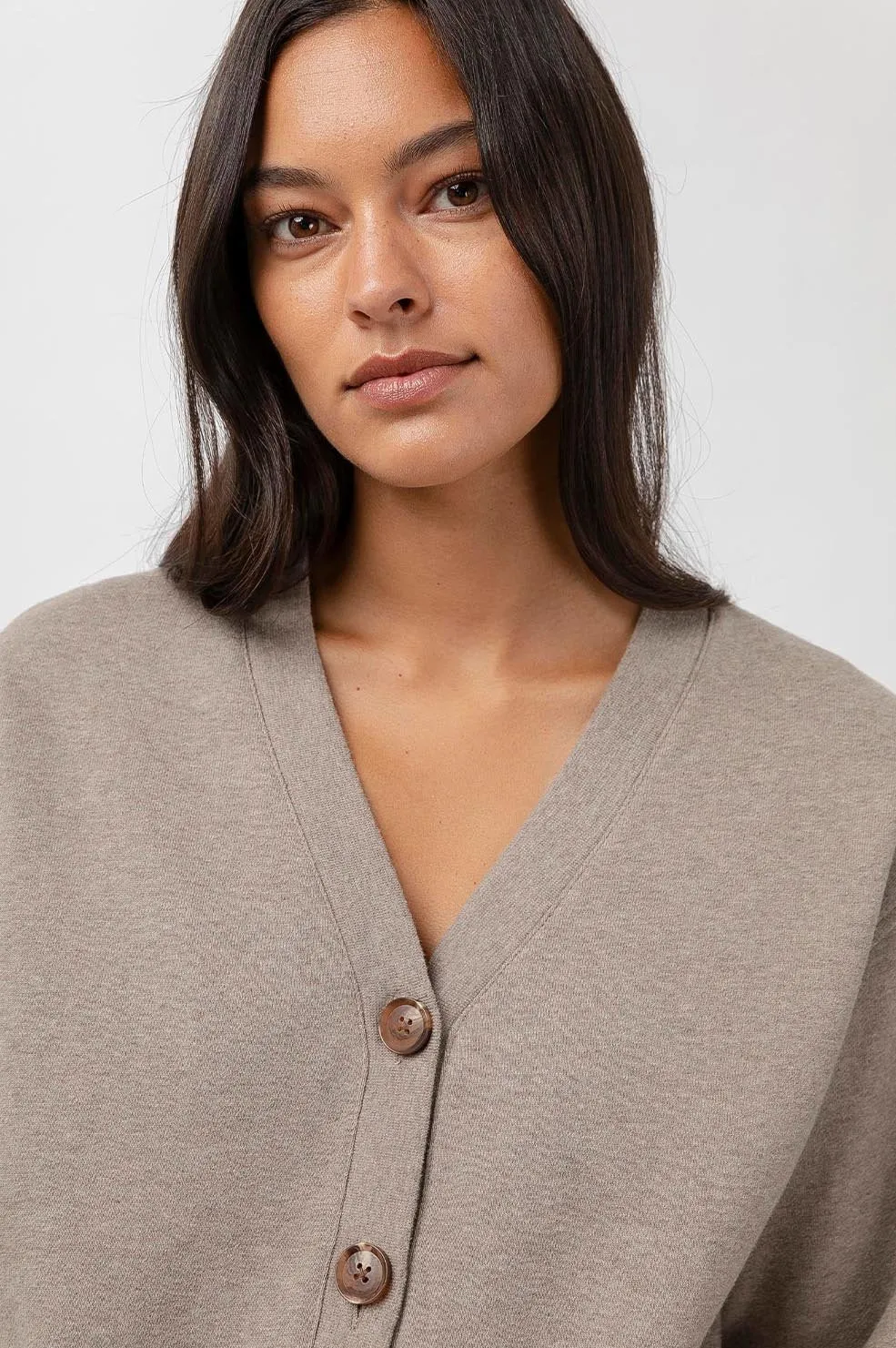 Omi Latte Heather Cardigan