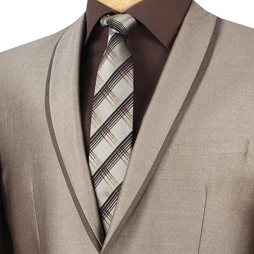 Palazzo Collection - Beige Men's Slim Fit 2 Piece Tuxedo Shawl Lapel