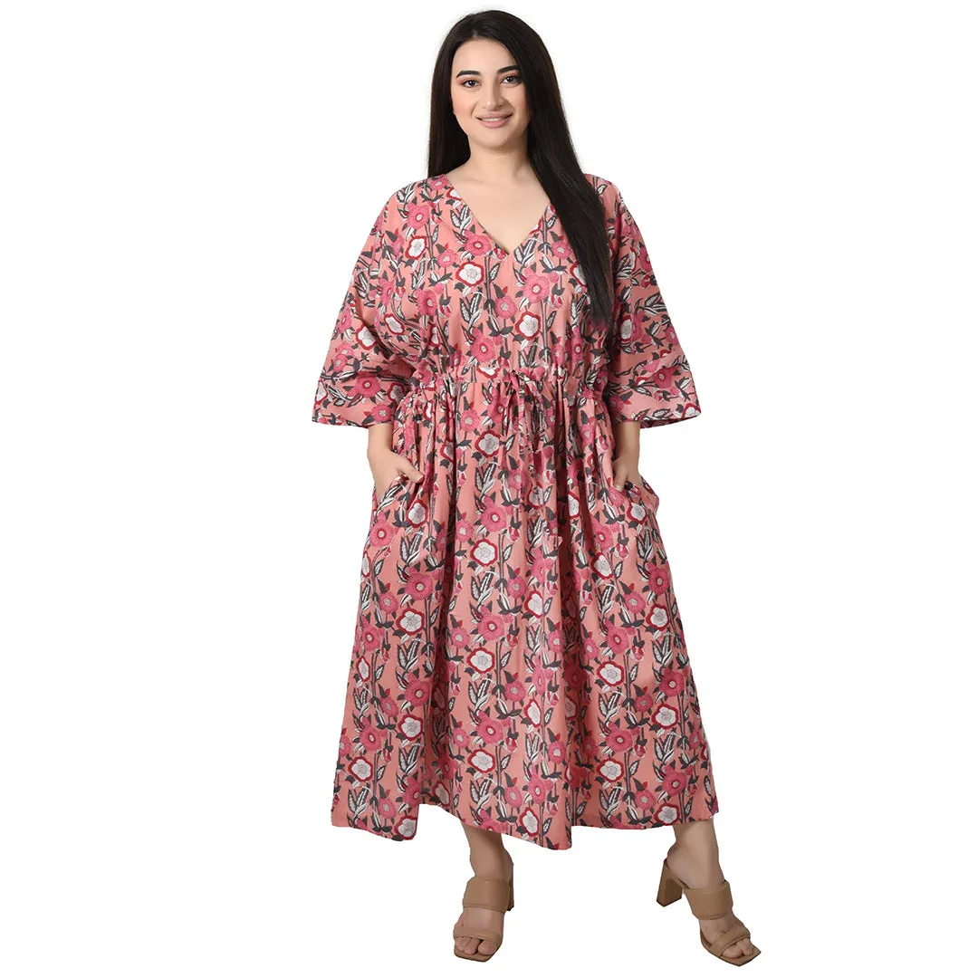 Peach Cotton Maxi Dress UK Size 18-32 CM13