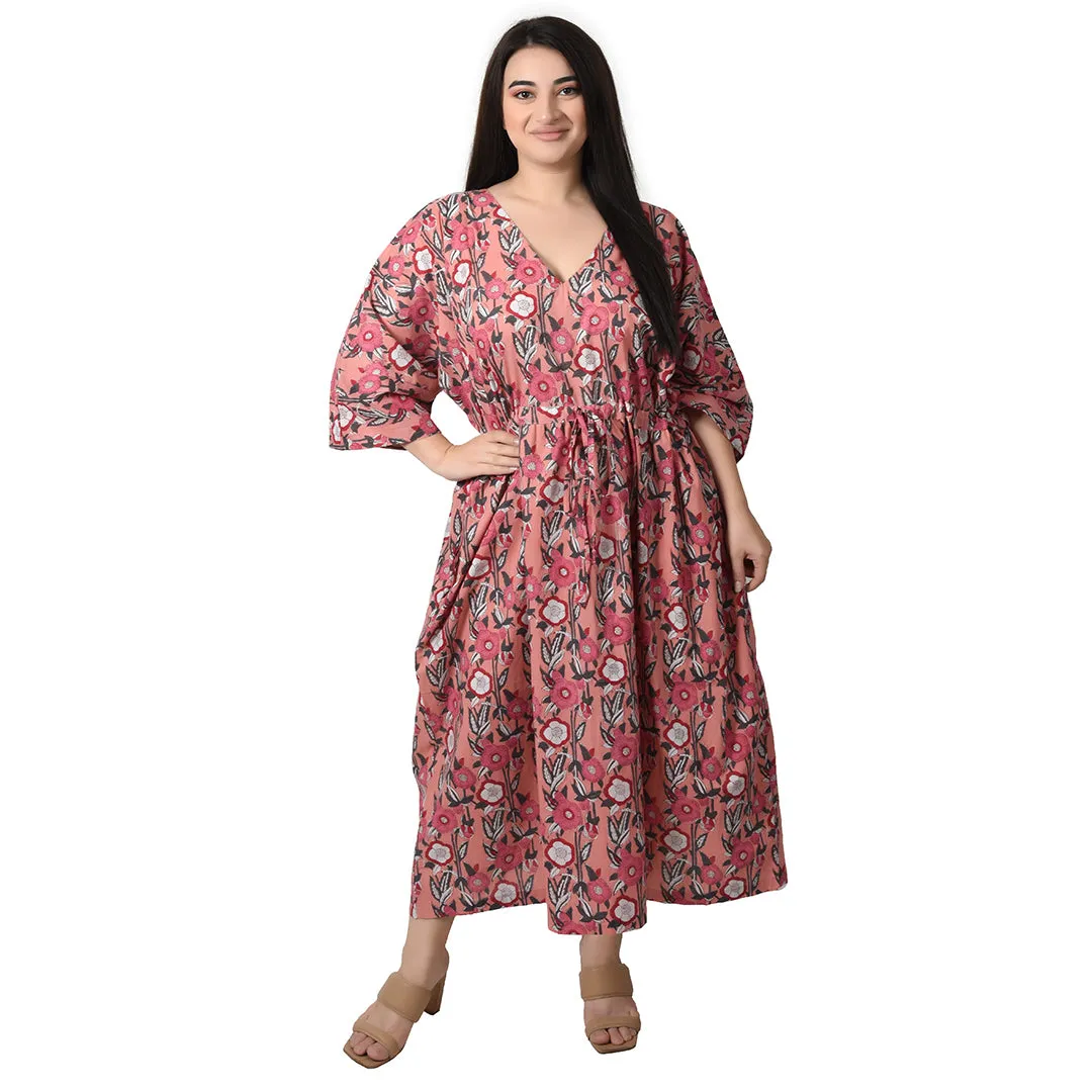 Peach Cotton Maxi Dress UK Size 18-32 CM13