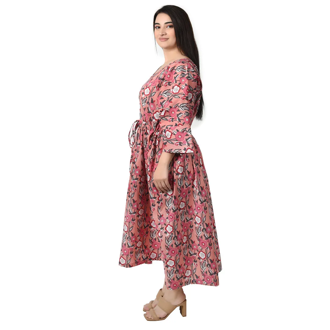 Peach Cotton Maxi Dress UK Size 18-32 CM13