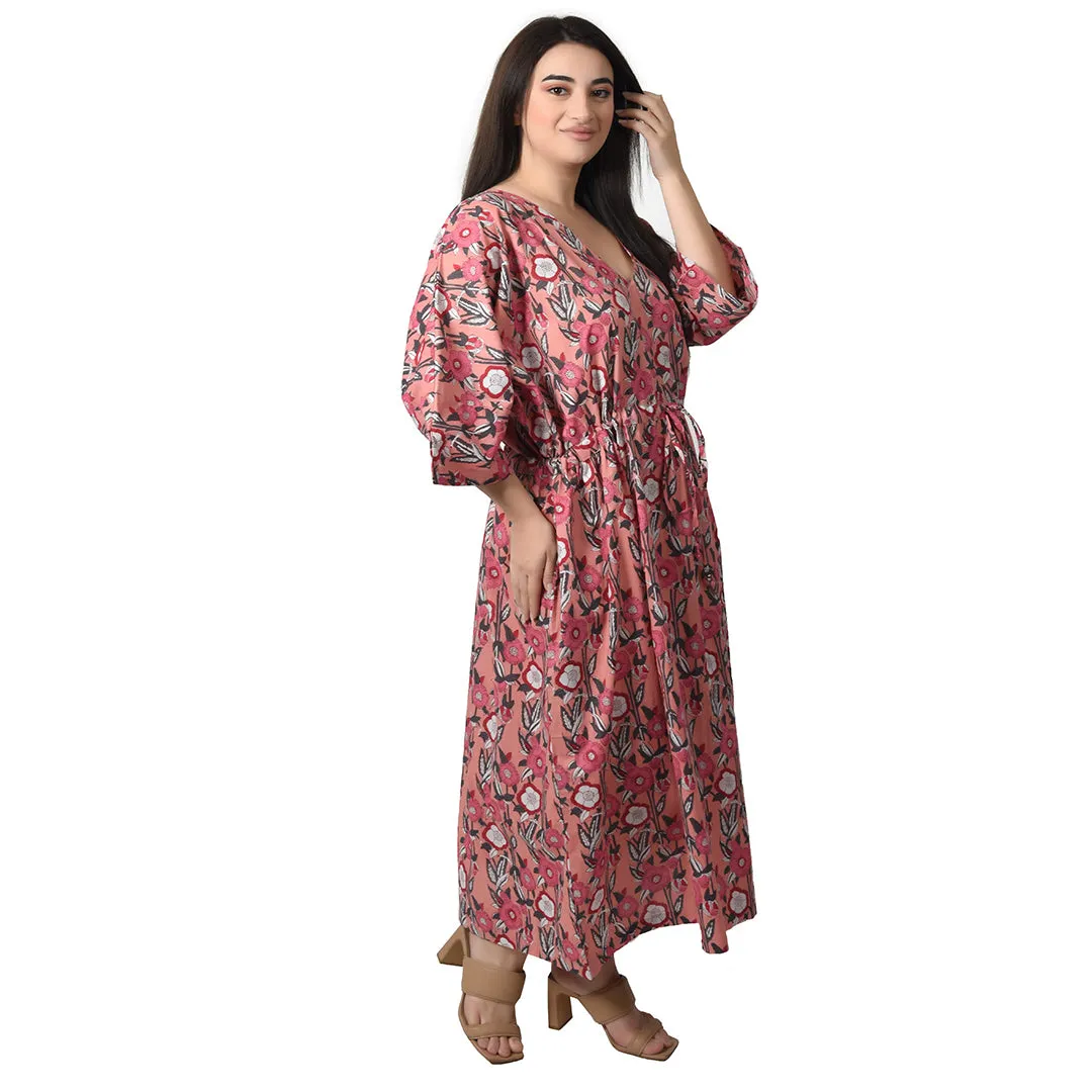 Peach Cotton Maxi Dress UK Size 18-32 CM13
