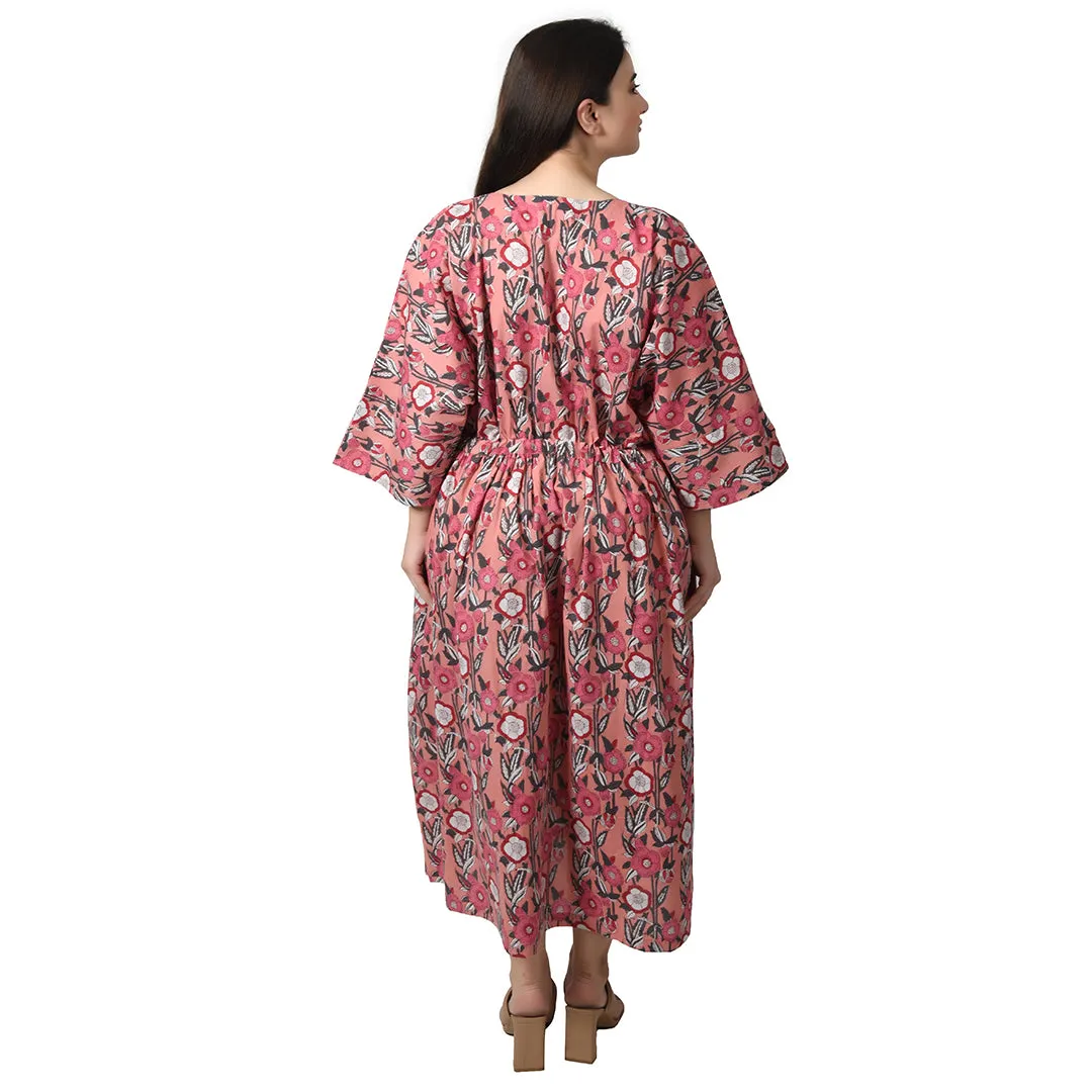 Peach Cotton Maxi Dress UK Size 18-32 CM13