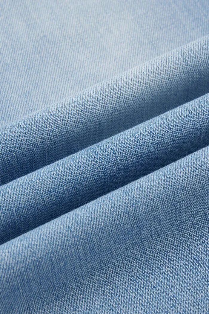 Prevernae Washed Wide-Leg Jeans in Cotton Denim