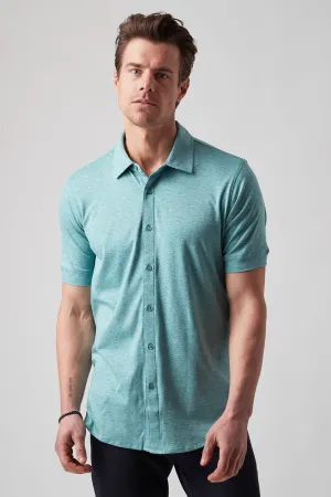 Raffi The Linden Short Sleeve Button Front Shirt RW22210 | Seaglass | Aqua Collection