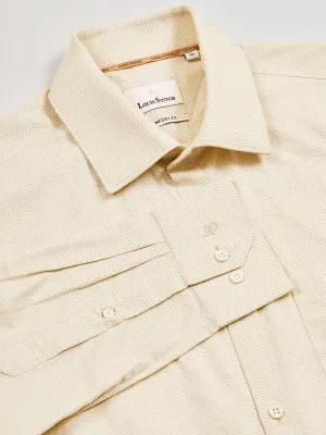 Regular Fit Geometric Yellow Shirt For Men