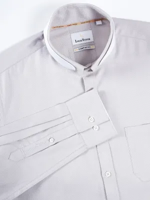 Regular Fit Textured Grey Shirt For Men