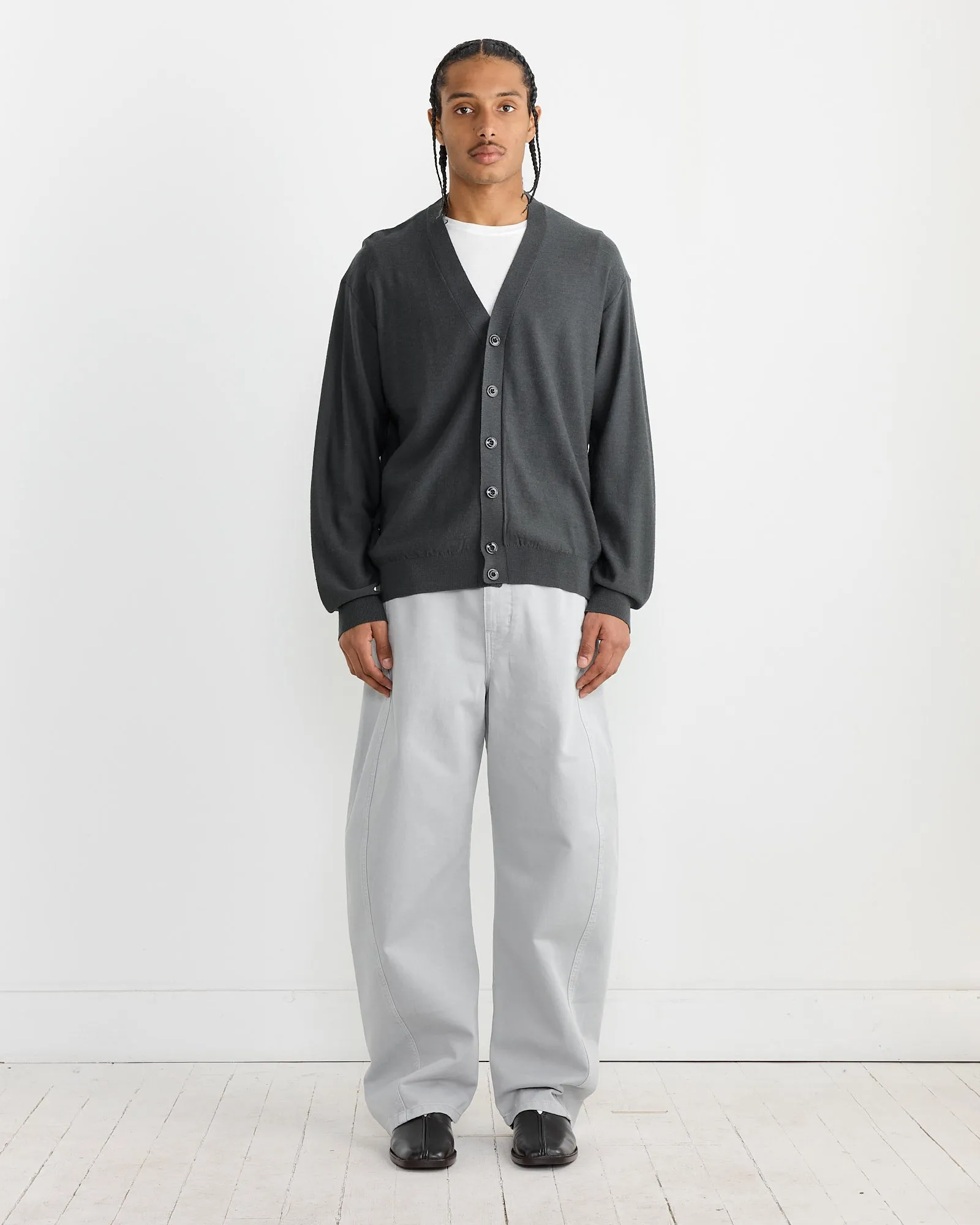 Relaxed Twisted Cardigan in Carbon