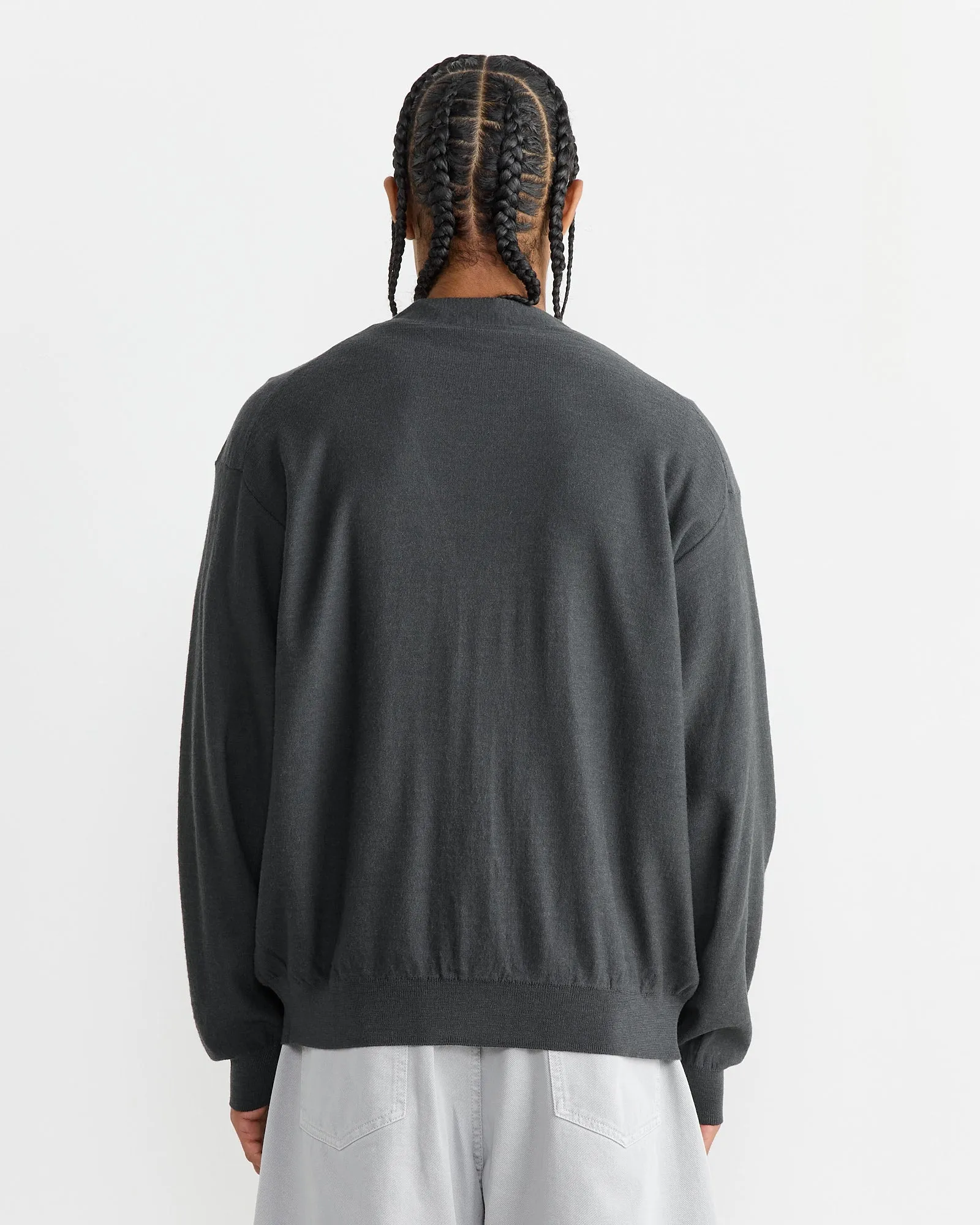 Relaxed Twisted Cardigan in Carbon