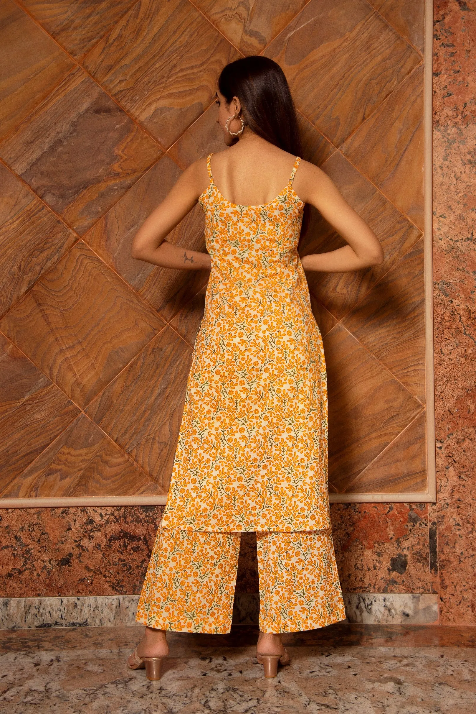 RUHANI MUSTARD COTTON SUIT SET