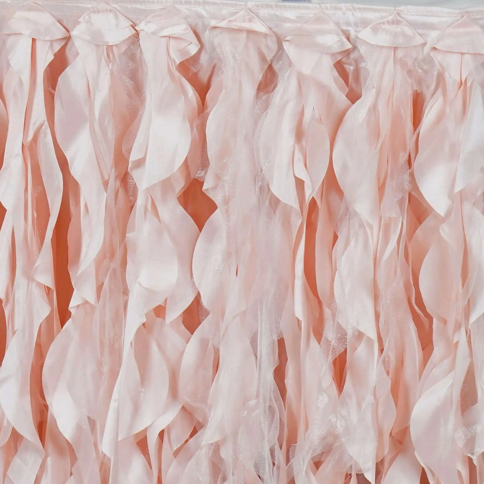 Taffeta Table Skirt 14ft Blush - Curly Willow Table Cover
