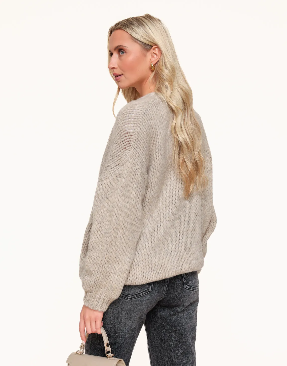 Taupe Wollen - Vest