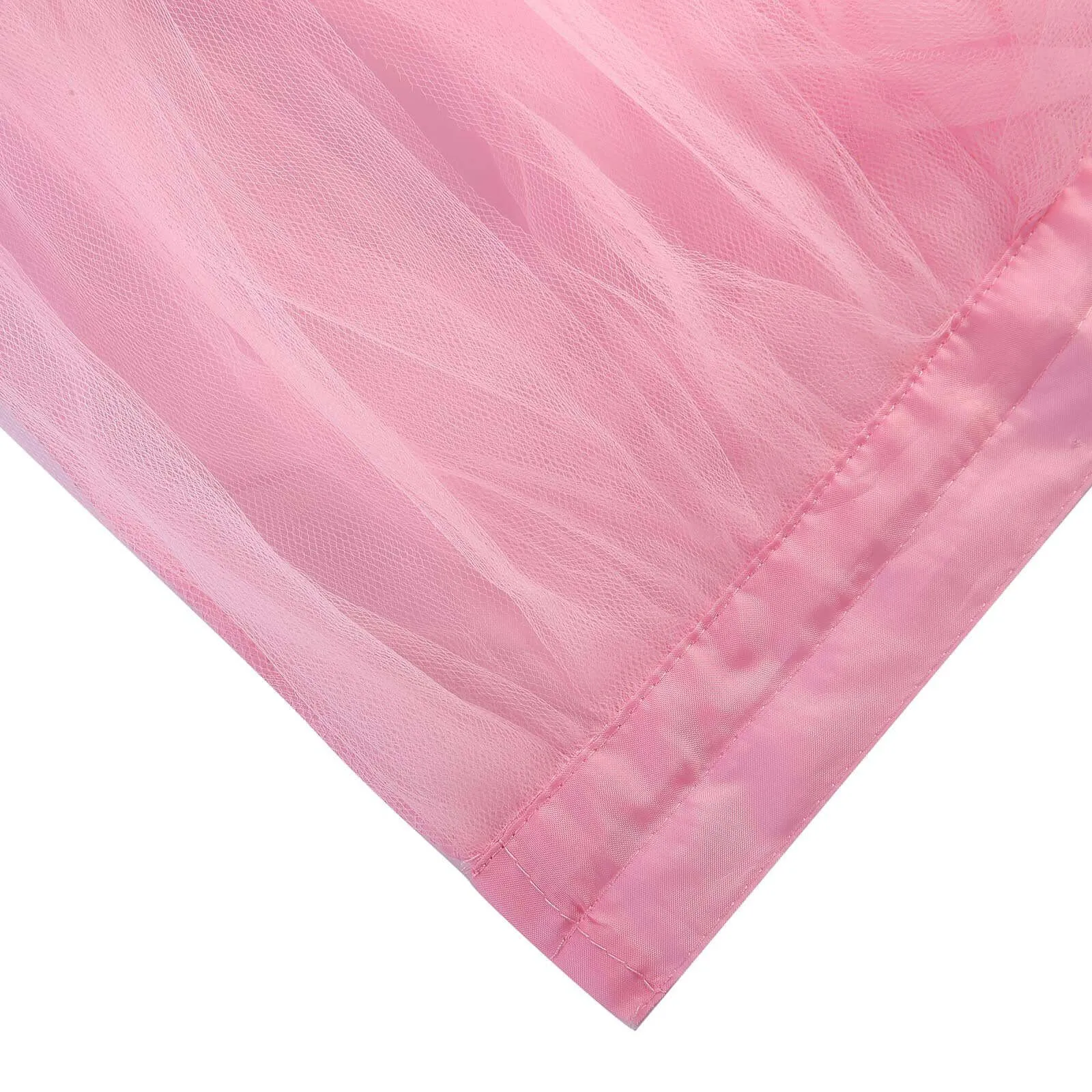 Tulle Table Skirt 21ft Pink/Rose Quartz - 4 Layer Pleated Tutu Table Cover