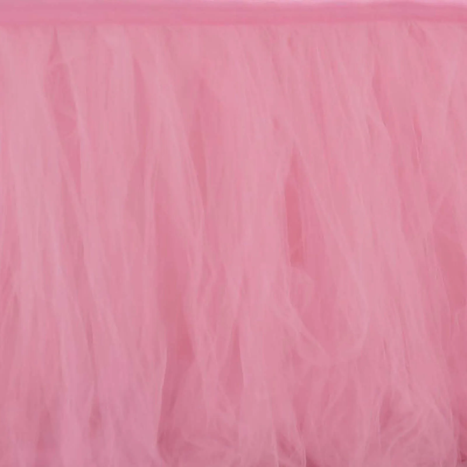 Tulle Table Skirt 21ft Pink/Rose Quartz - 4 Layer Pleated Tutu Table Cover