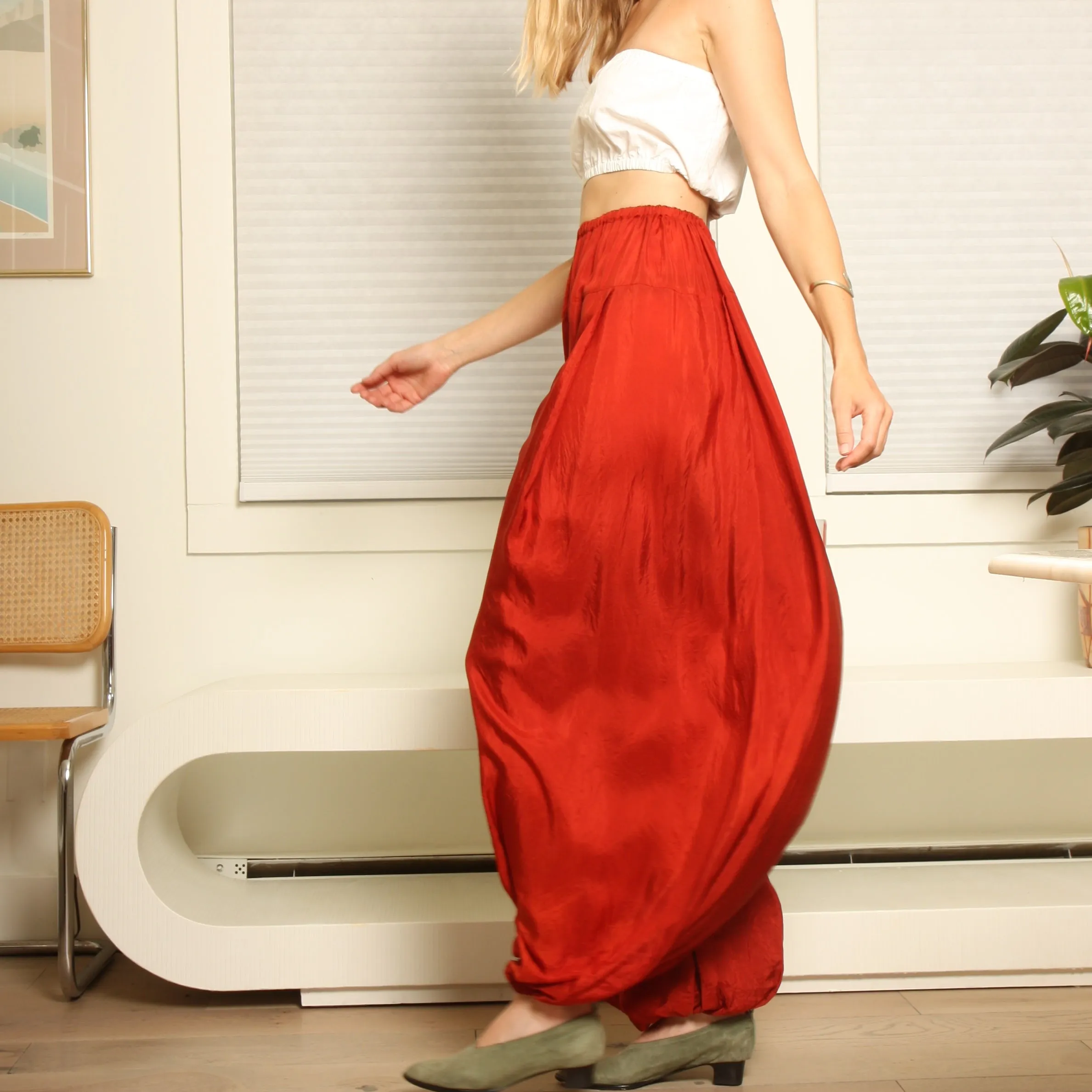 Vintage Ethereal Silk Balloon Pants